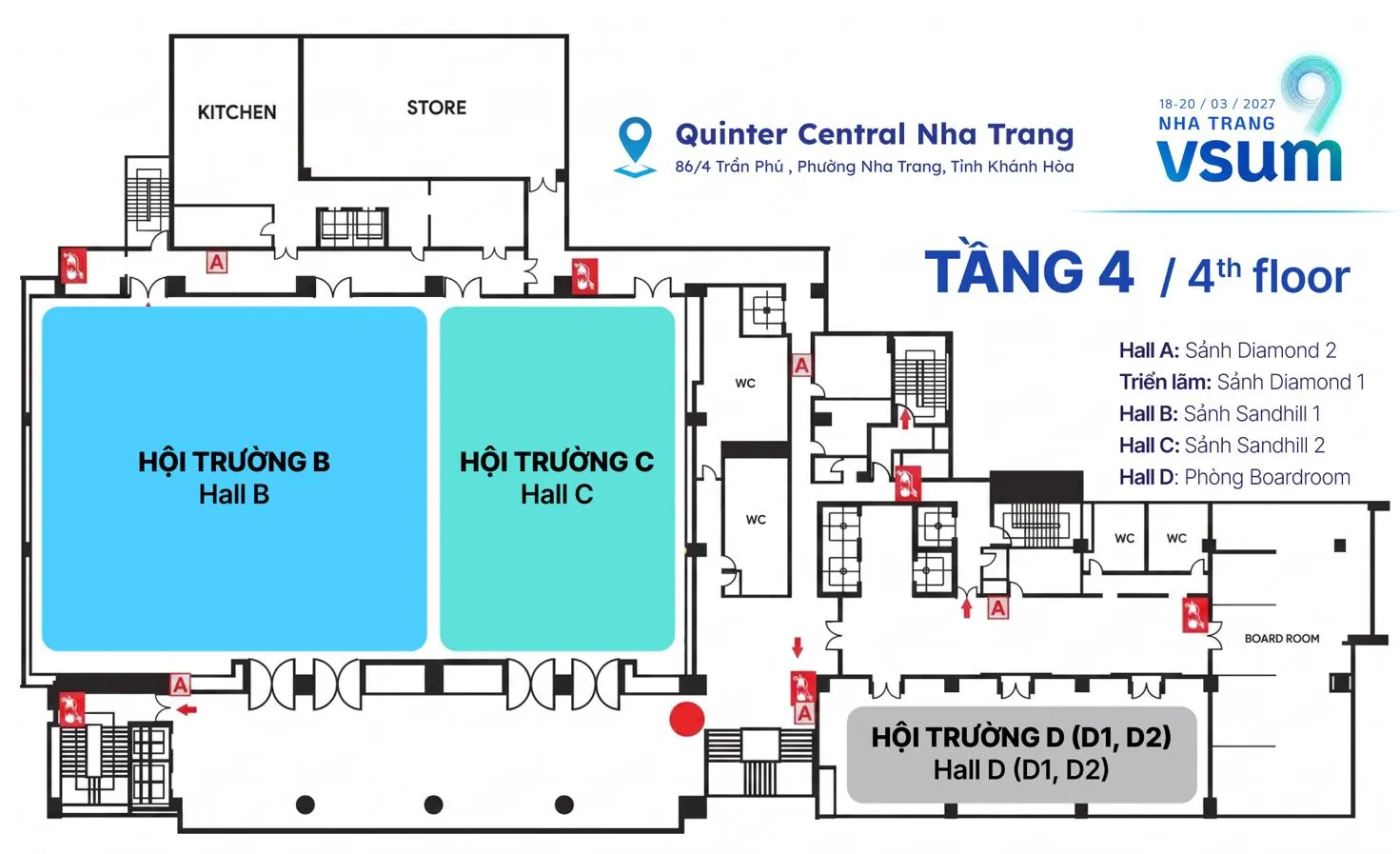Sơ đồ tầng 4 Quinter Central Nha Trang