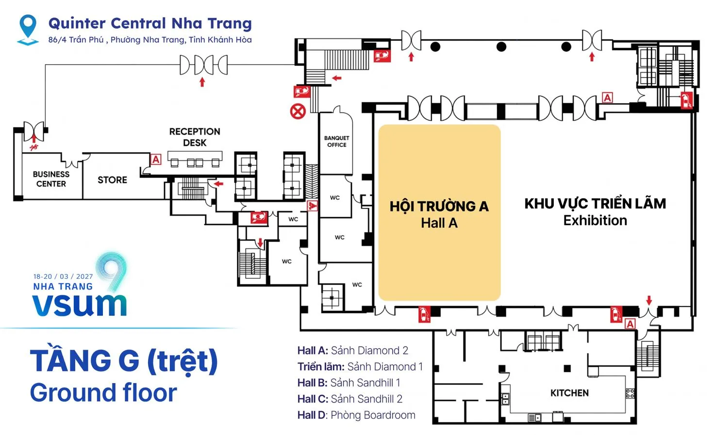 Sơ đồ tầng G Quinter Central Nha Trang